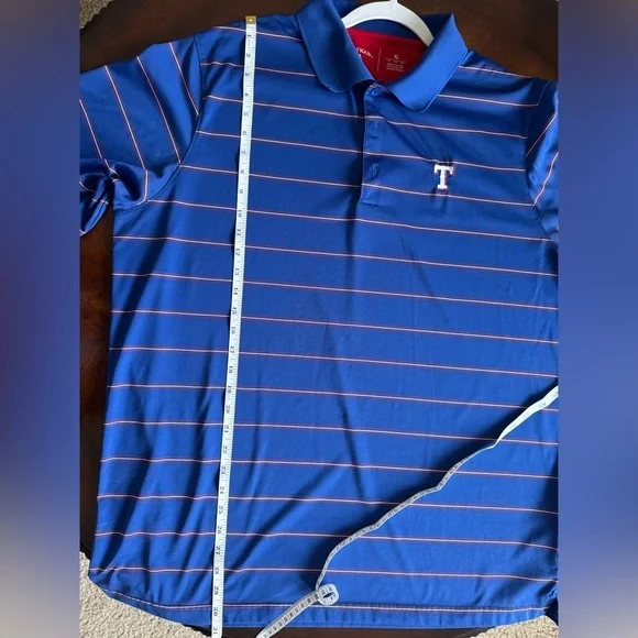 Antigua Texas Rangers Men’s MLB Short Sleeve Royal Blue Striped Polo Shirt XL - Picture 6 of 8
